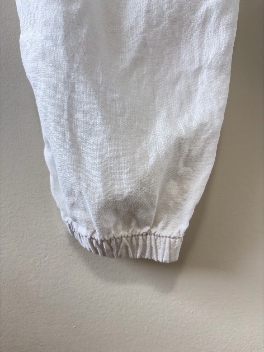 Athleta Retreat White 100% Linen Drawstring Joggers - Picture 7 of 13